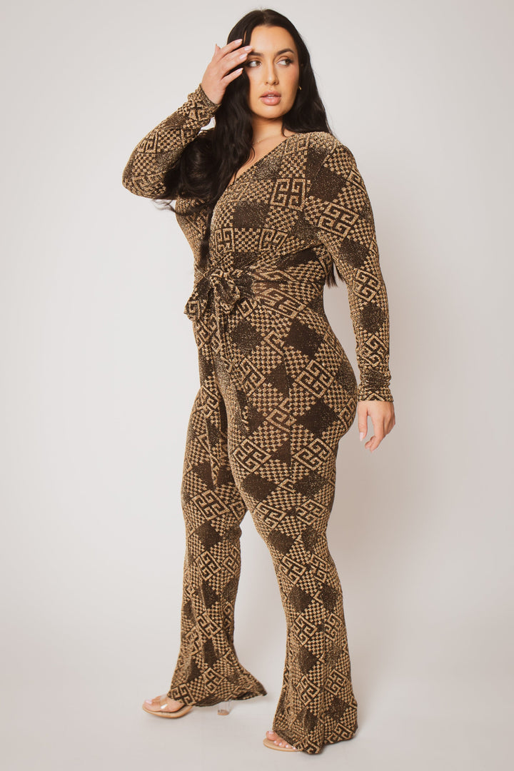 Gibiu Jumpsuits and Rompers Plus Size Geneva Luxe Jumpsuit -Gold