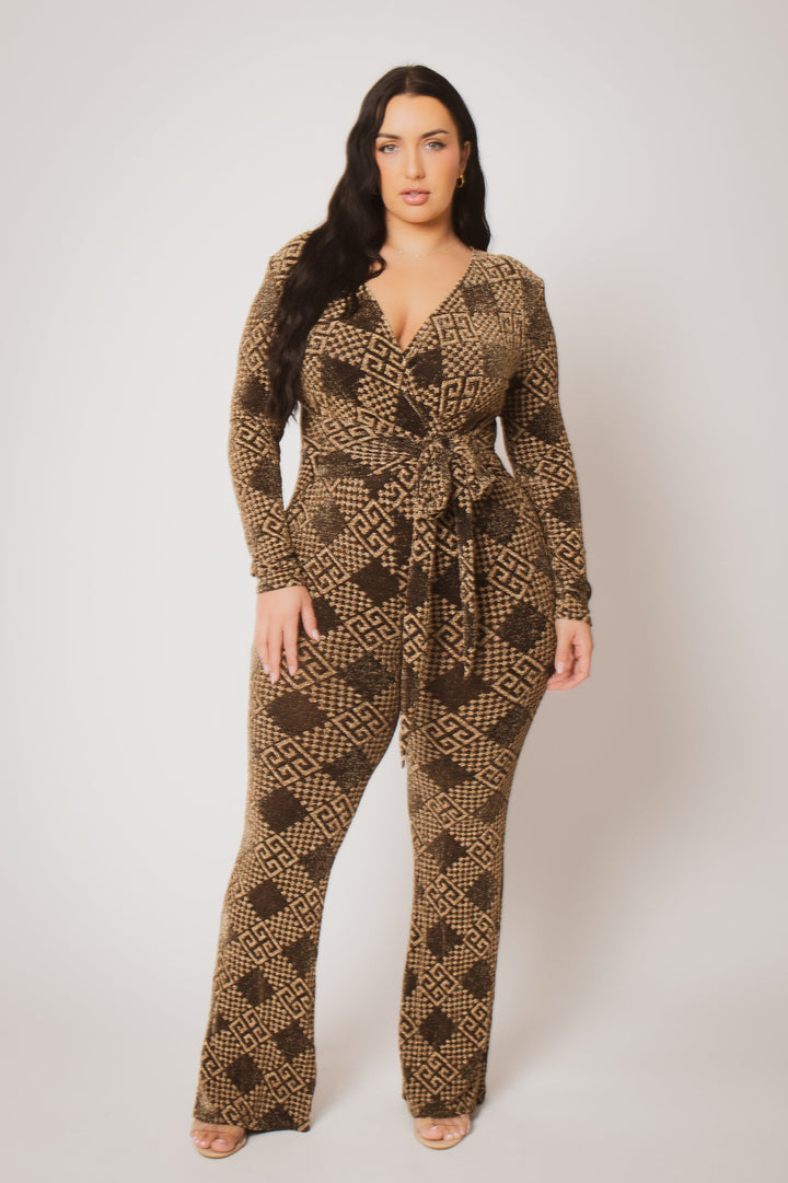 Gibiu Jumpsuits and Rompers Plus Size Geneva Luxe Jumpsuit -Gold