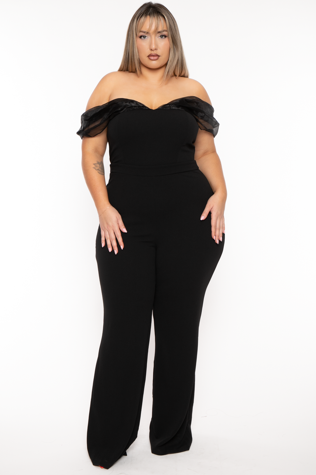 Plus Size Jolie Strapless Jumpsuit- Black – Curvy Sense
