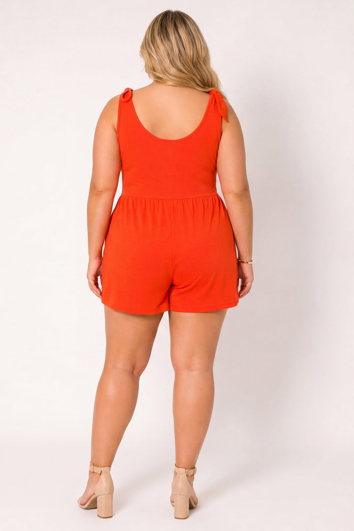 CULTURE CODE Jumpsuits and Rompers Plus Size Harlow Tie Romper - Orange