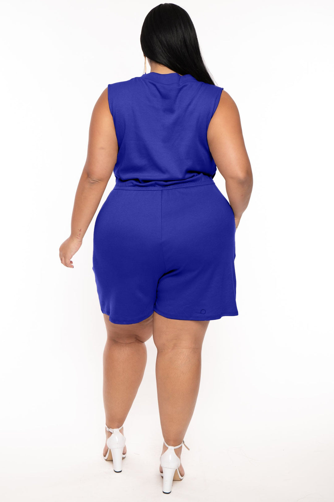 Zenana Jumpsuits and Rompers Plus Size Lennie Basic  Romper- Royal