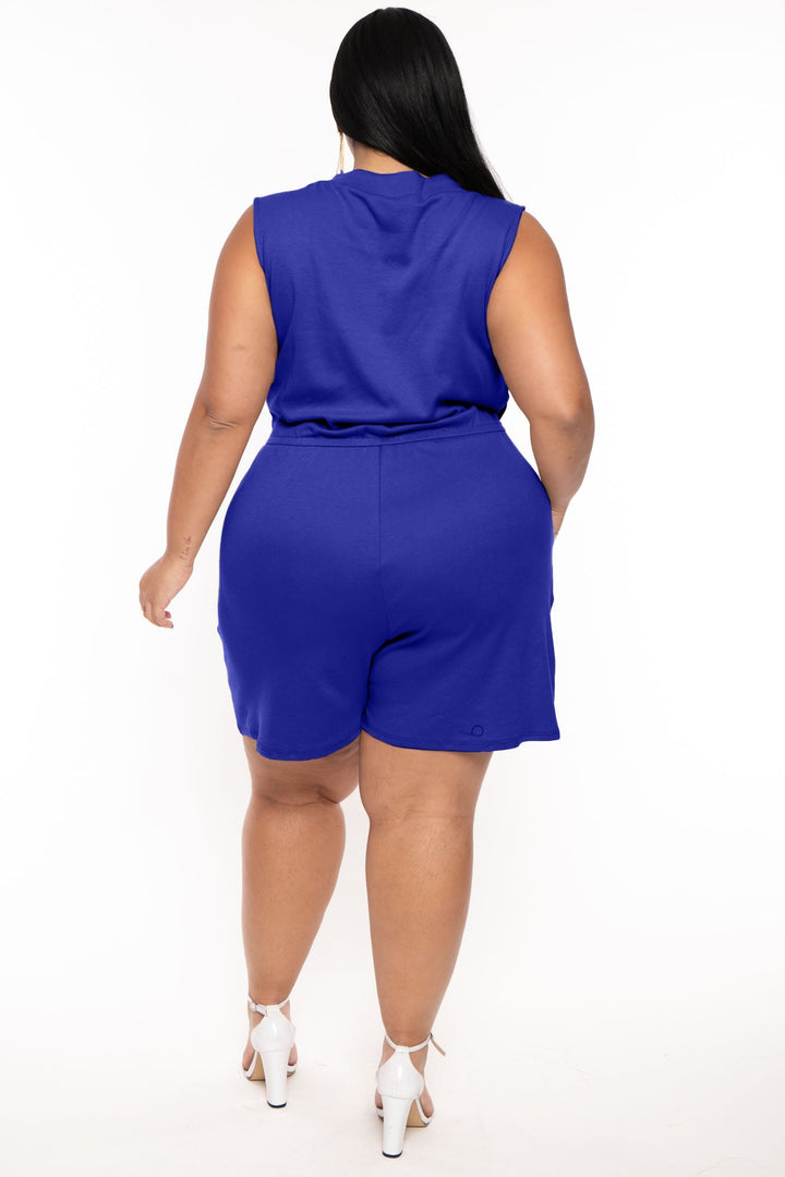 Zenana Jumpsuits and Rompers Plus Size Lennie Basic  Romper- Royal