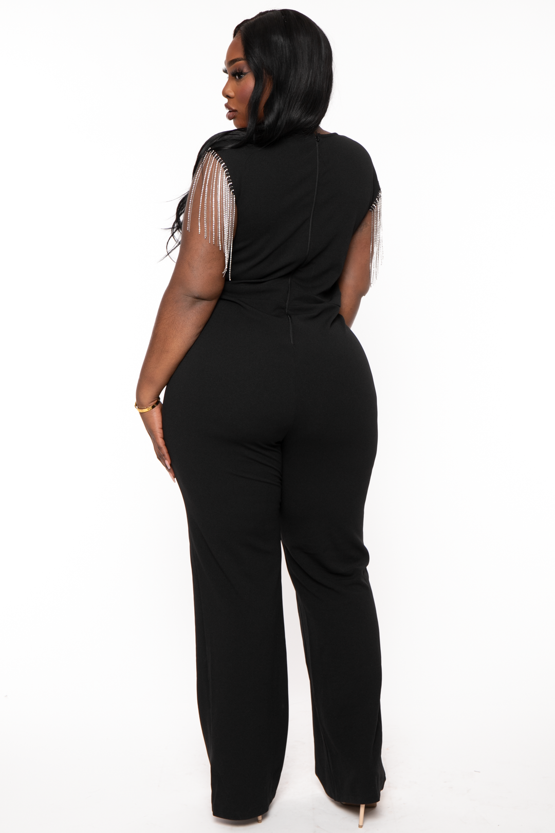 Plus size shop rhinestone jumpsuit