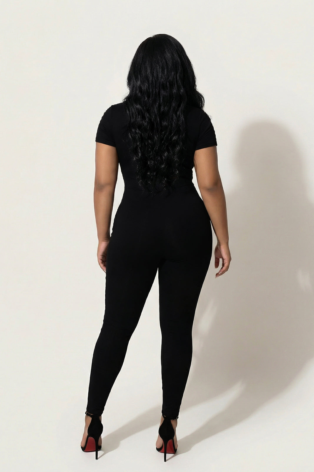 Curvy Sense Inc. Jumpsuits and Rompers Plus Size Lola Distress Jumpsuit - Black