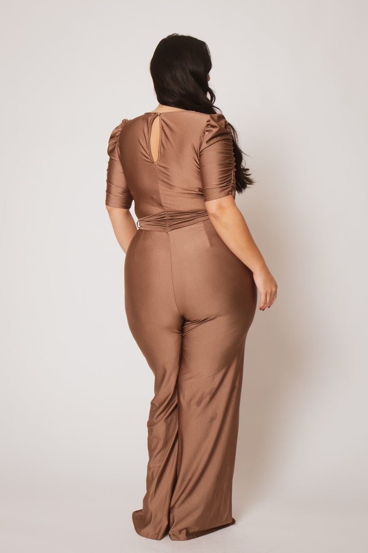 Gibiu Jumpsuits and Rompers Plus Size Marissa Jumpsuit - Brown