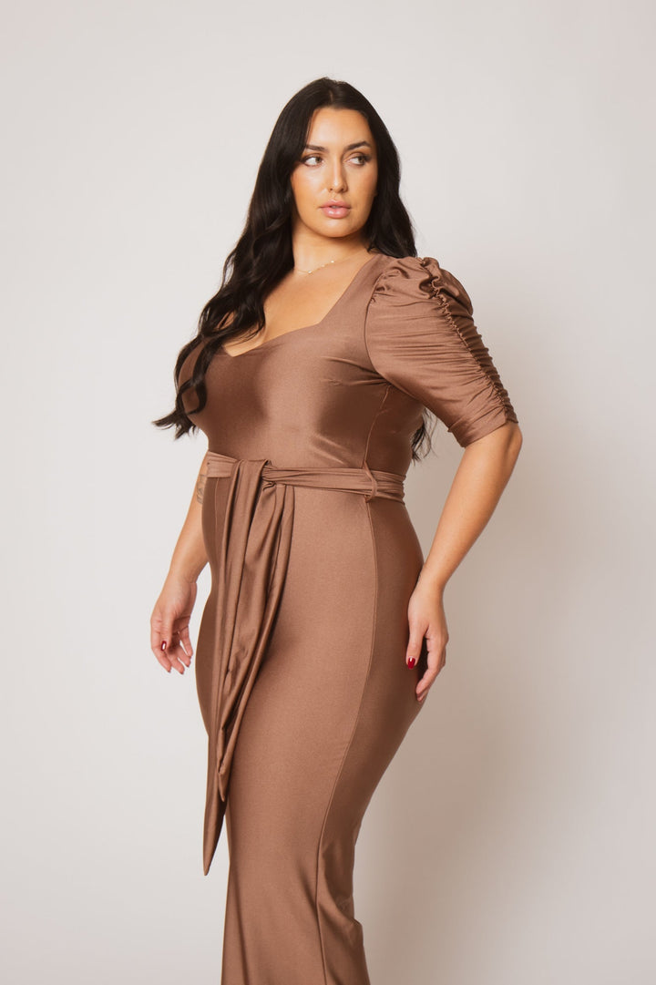 Gibiu Jumpsuits and Rompers Plus Size Marissa Jumpsuit - Brown