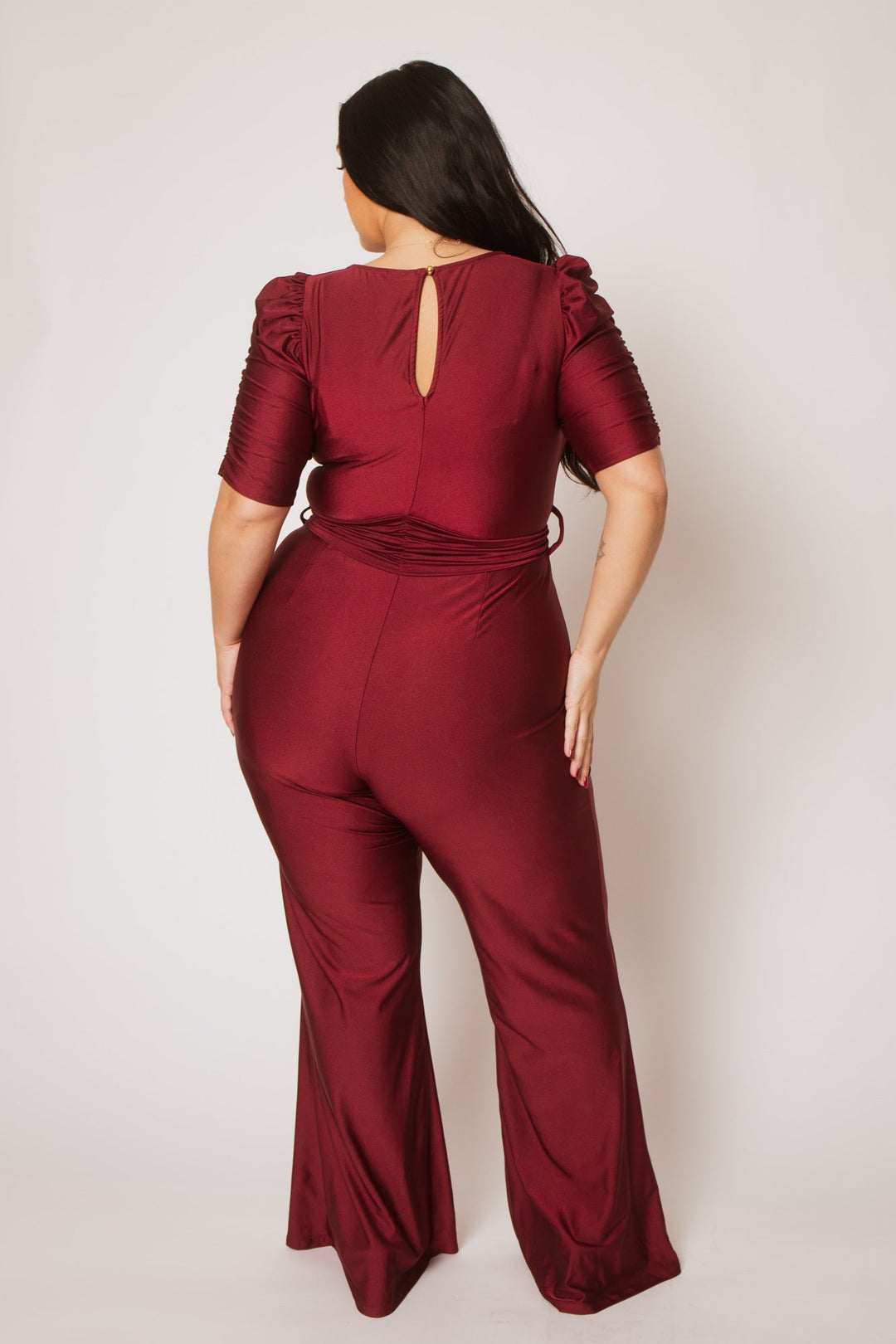 Gibiu Jumpsuits and Rompers Plus Size Marissa Jumpsuit - Burgundy