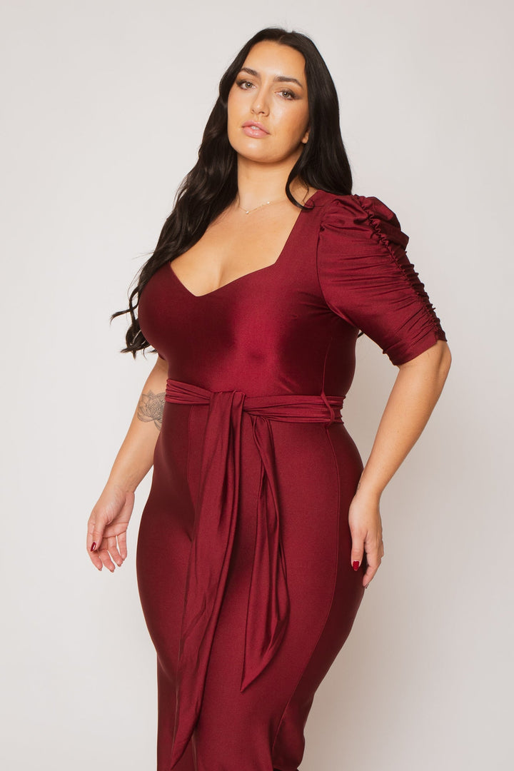 Gibiu Jumpsuits and Rompers Plus Size Marissa Jumpsuit - Burgundy