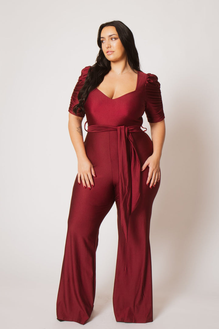 Gibiu Jumpsuits and Rompers Plus Size Marissa Jumpsuit - Burgundy