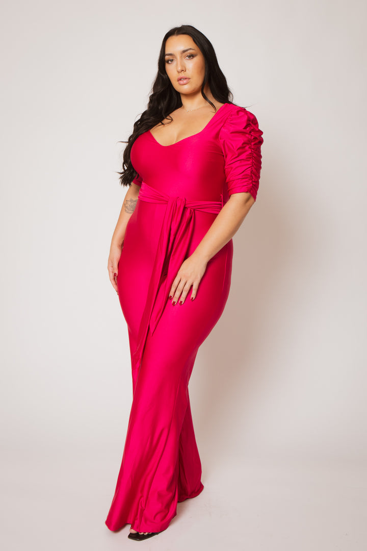 Gibiu Jumpsuits and Rompers Plus Size Marissa Jumpsuit - Fuchsia