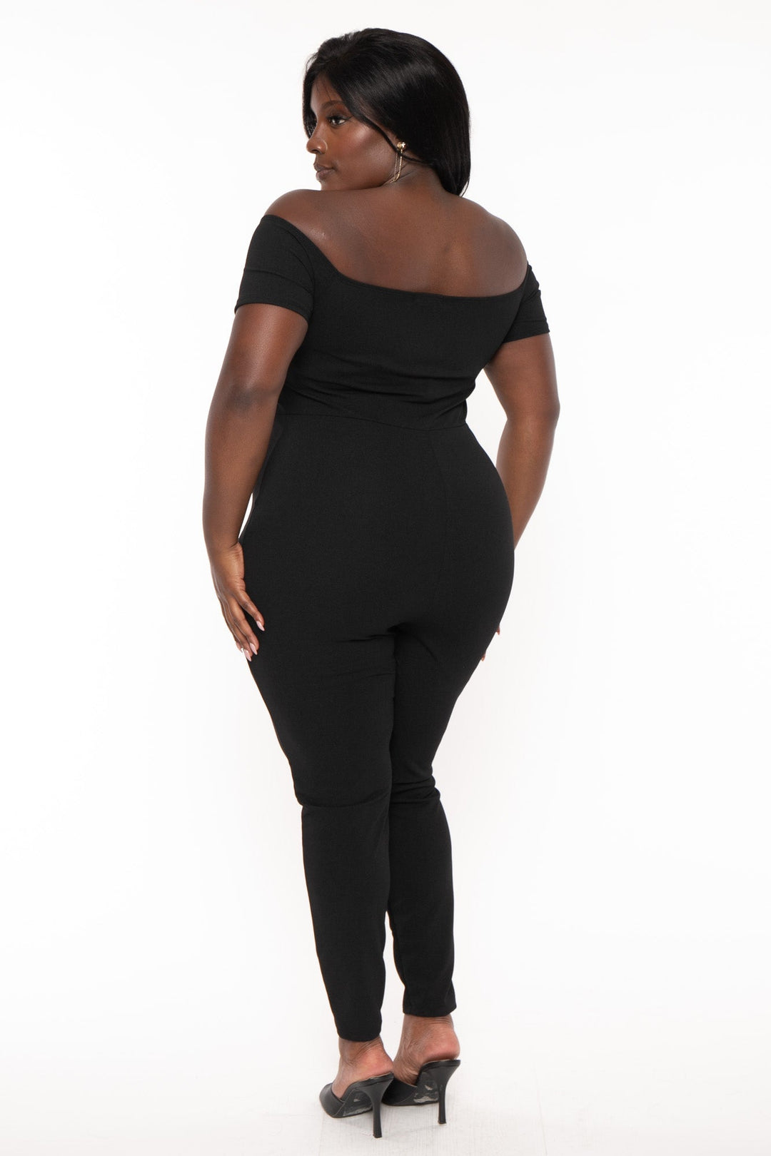 Curvy Sense Jumpsuits and Rompers Plus Size Maryliz Off The Shoulder  Jumpsuit - Black