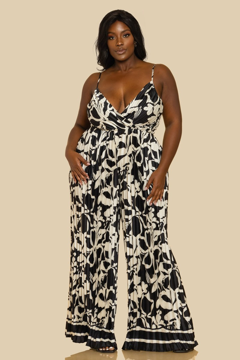 THE SANG COMPANY Jumpsuits and Rompers Plus Size Monroe open back  Pleated Jumpsuit -Black