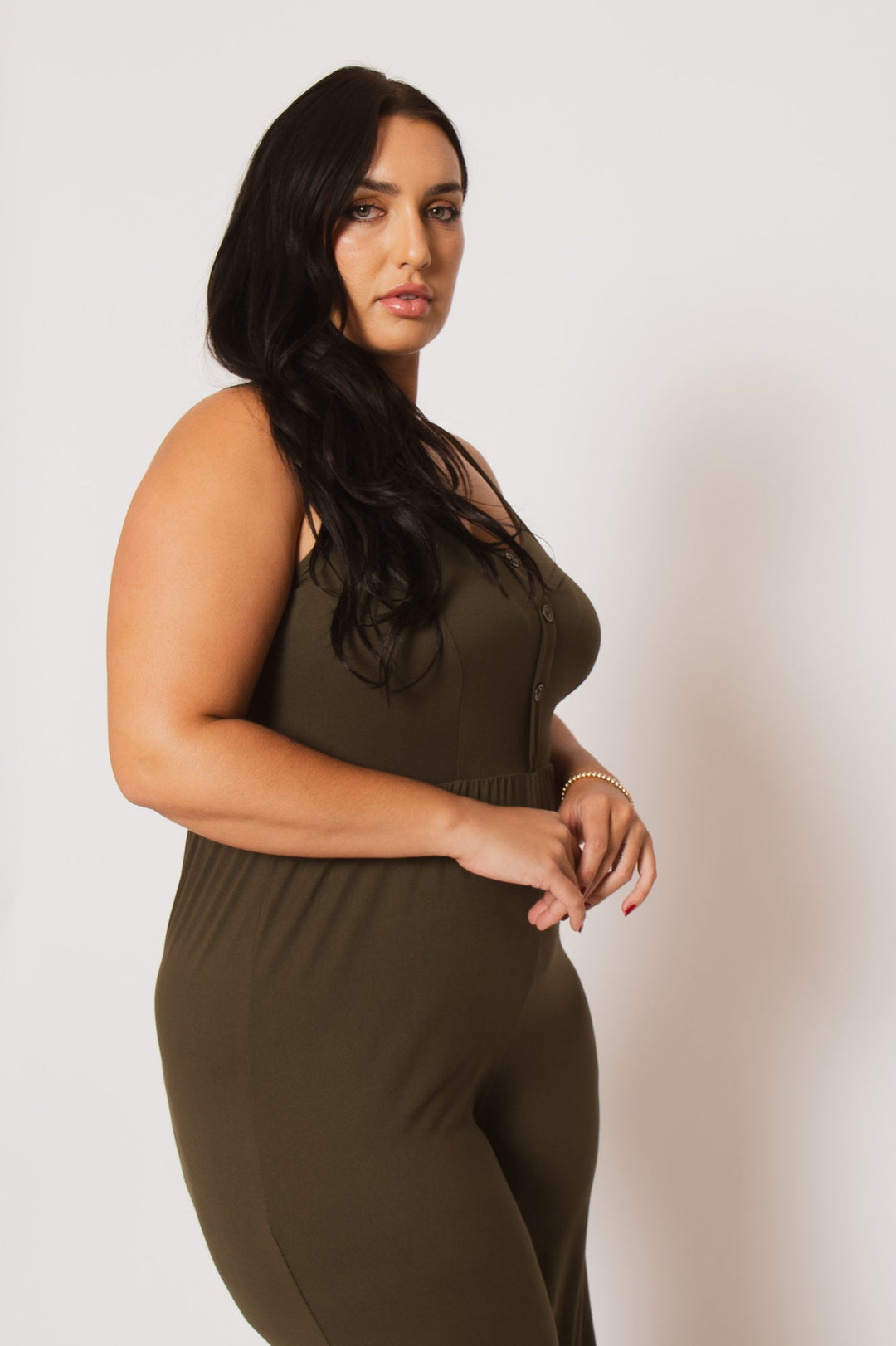 Capella Jumpsuits and Rompers Plus Size Pammy Casual Jumpsuit  - Olive