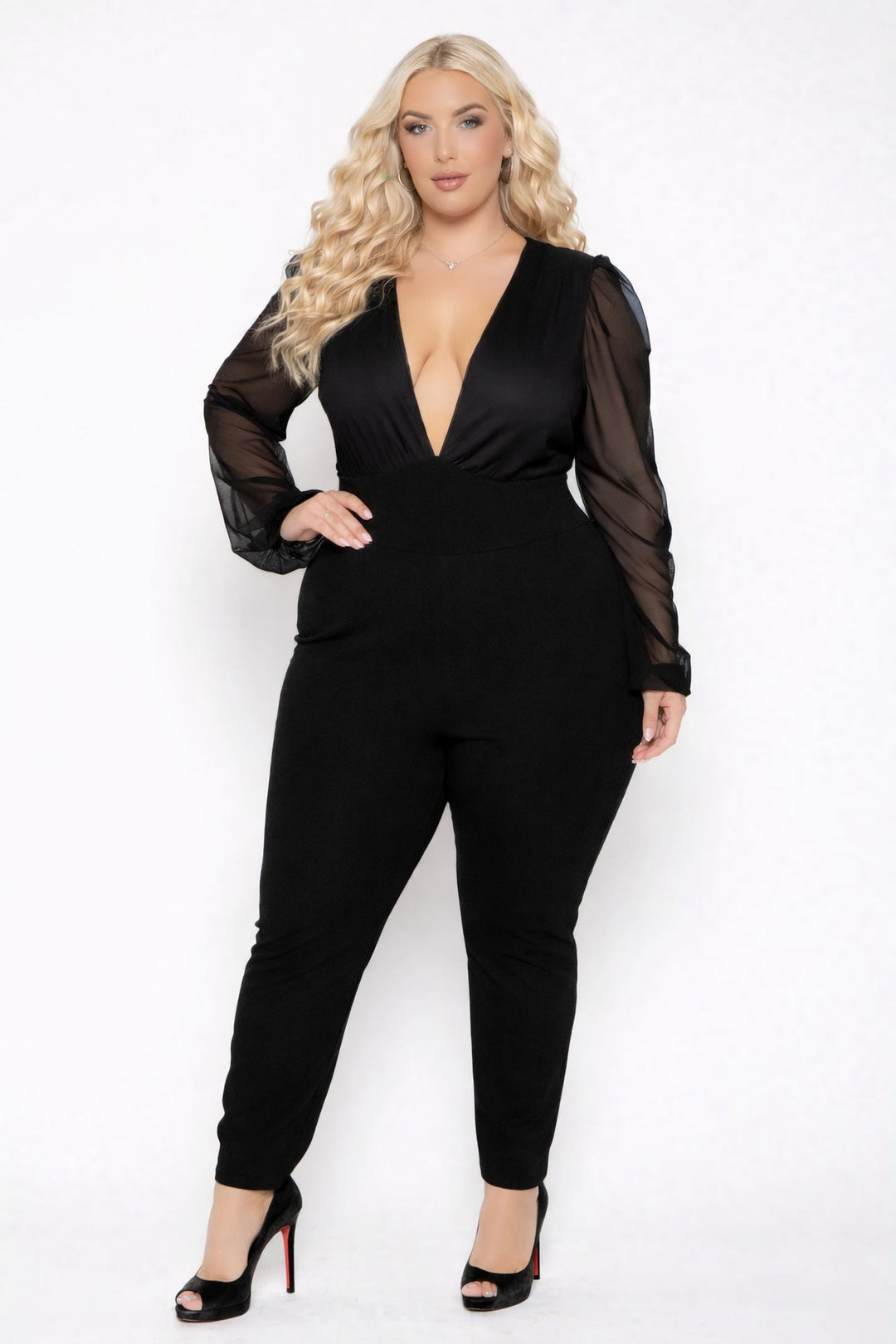 Curvy Sense Inc. Jumpsuits and Rompers Plus Size Priya  Jumpsuit  - Black