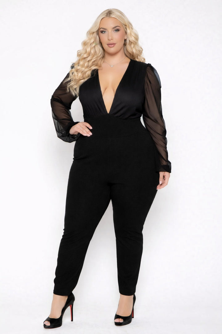 Curvy Sense Inc. Jumpsuits and Rompers Plus Size Priya  Jumpsuit  - Black
