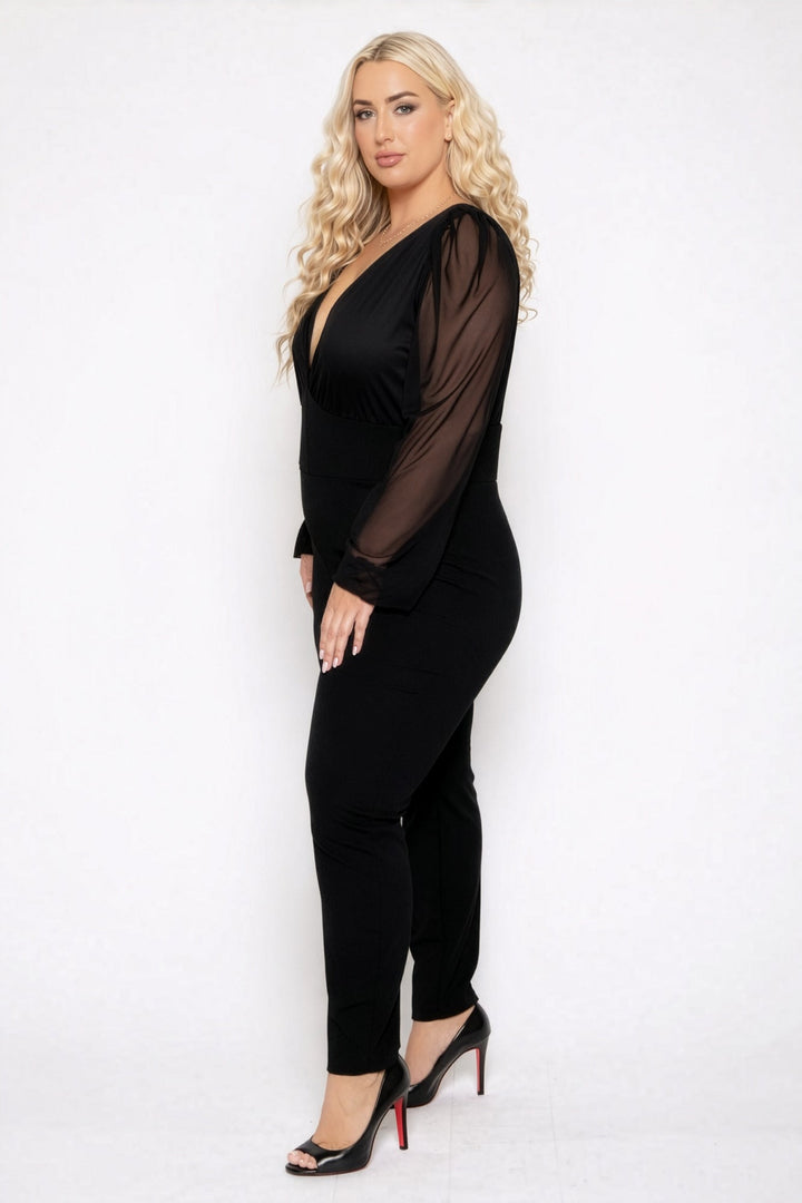 Curvy Sense Inc. Jumpsuits and Rompers Plus Size Priya  Jumpsuit  - Black