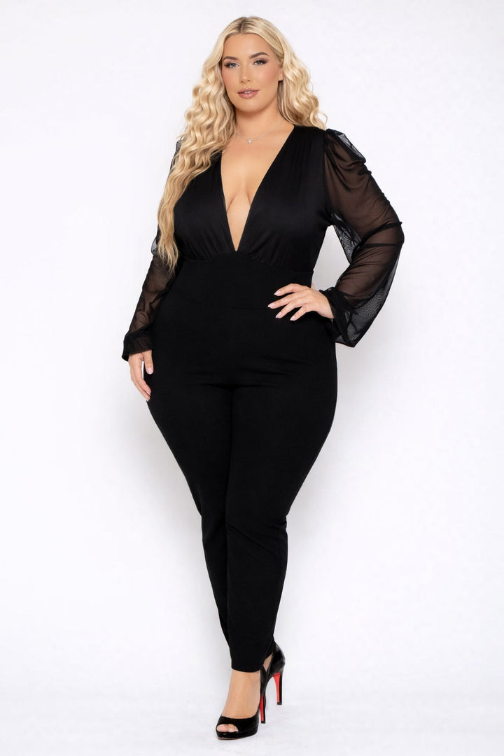 Curvy Sense Inc. Jumpsuits and Rompers Plus Size Priya  Jumpsuit  - Black