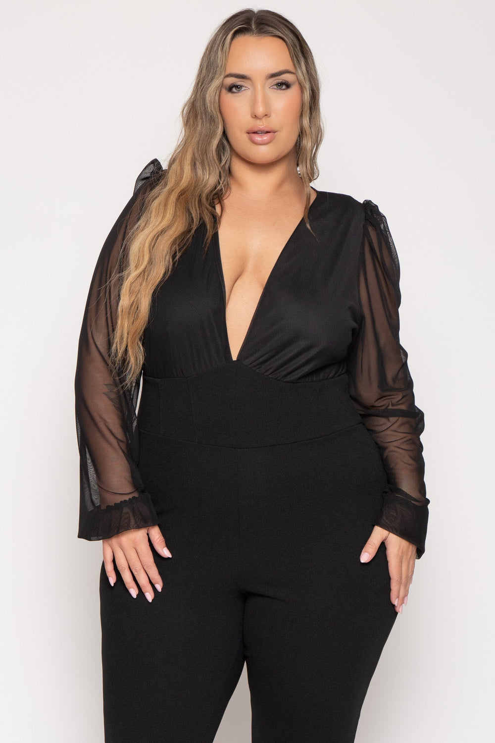 Curvy Sense Jumpsuits and Rompers Plus Size Priya  Jumpsuit  - Black