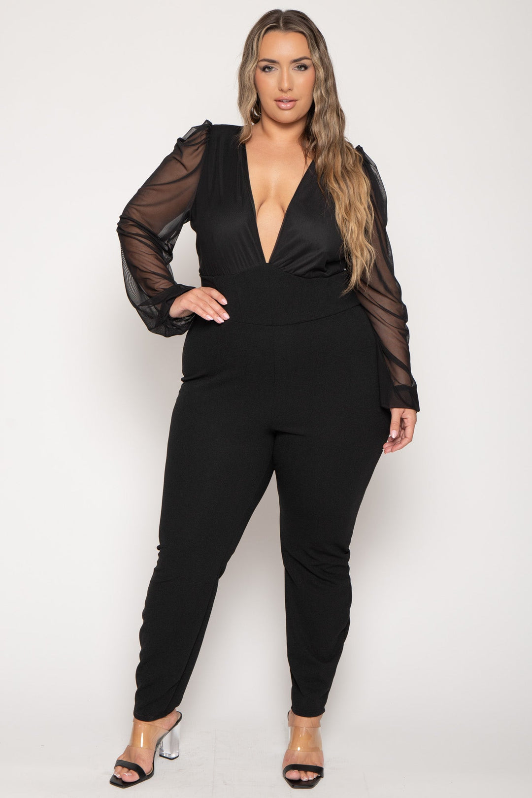 Curvy Sense Jumpsuits and Rompers Plus Size Priya  Jumpsuit  - Black