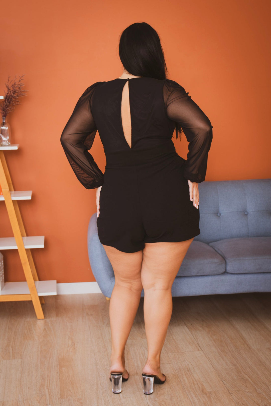 Curvy Sense Jumpsuits and Rompers Plus Size Priya  Romper - Black