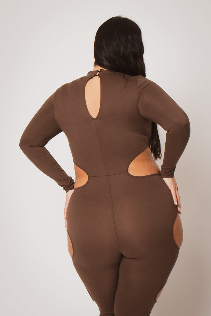 Gibiu Jumpsuits and Rompers Plus Size Raven Contour Jumpsuit - Brown