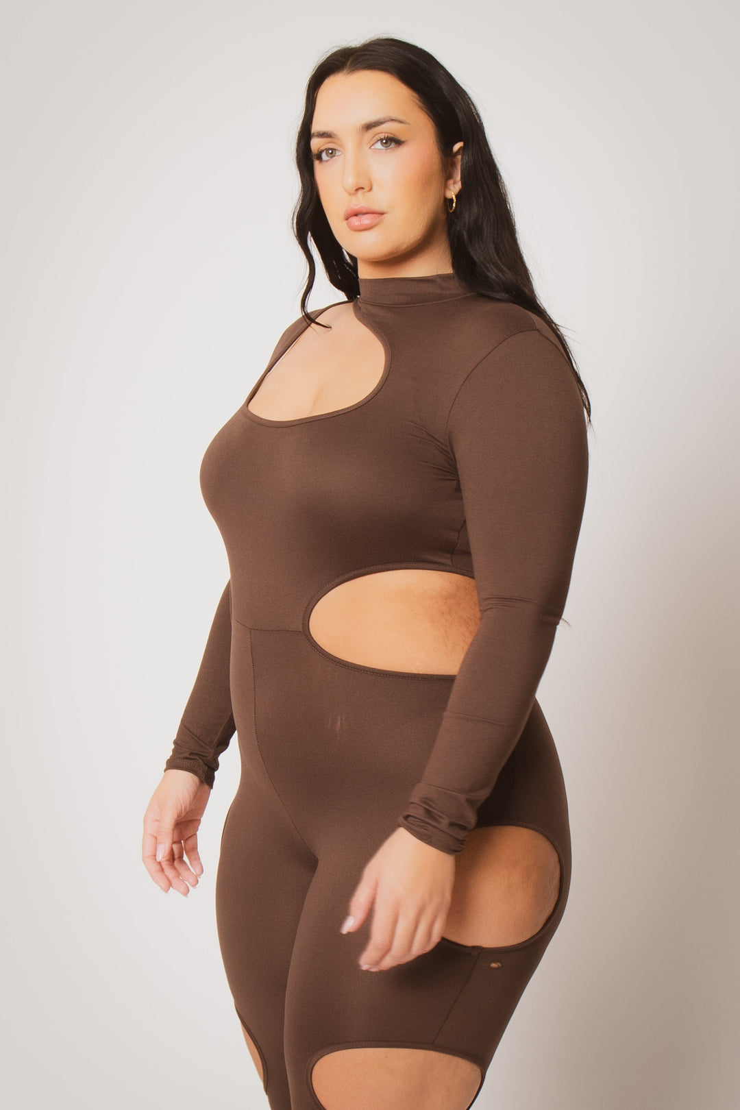 Gibiu Jumpsuits and Rompers Plus Size Raven Contour Jumpsuit - Brown