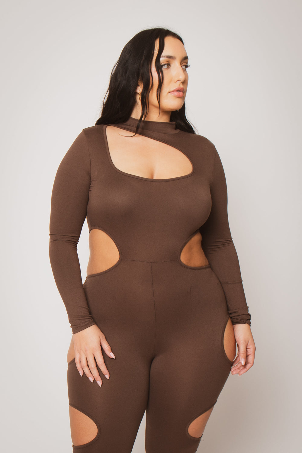 Gibiu Jumpsuits and Rompers Plus Size Raven Contour Jumpsuit - Brown
