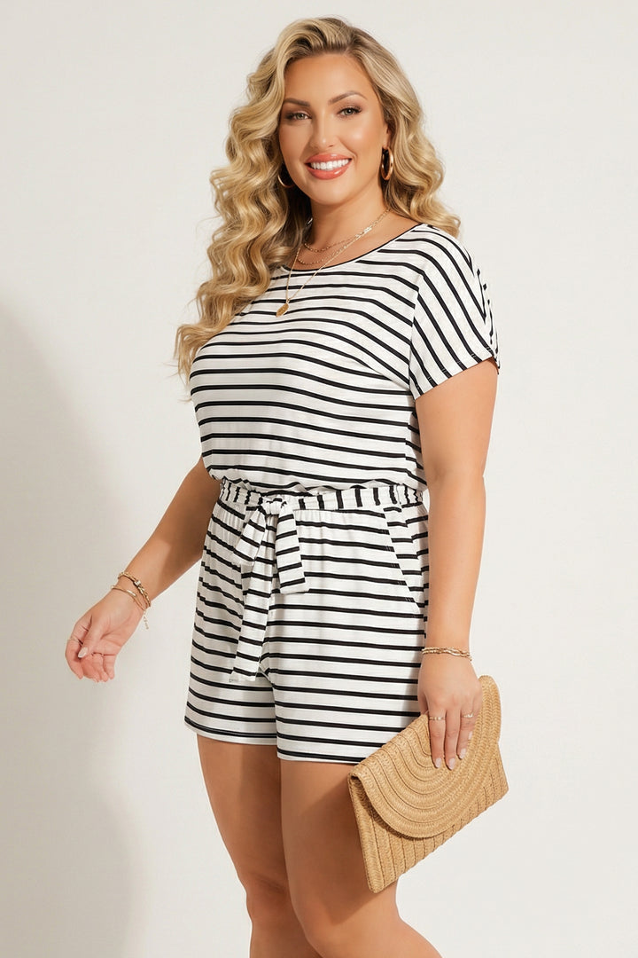 Heimish Jumpsuits and Rompers Plus Size Relaxed Charm Romper-  Ivory