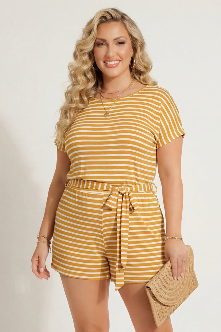 Heimish Jumpsuits and Rompers Plus Size Relaxed Charm Romper-  Mustard