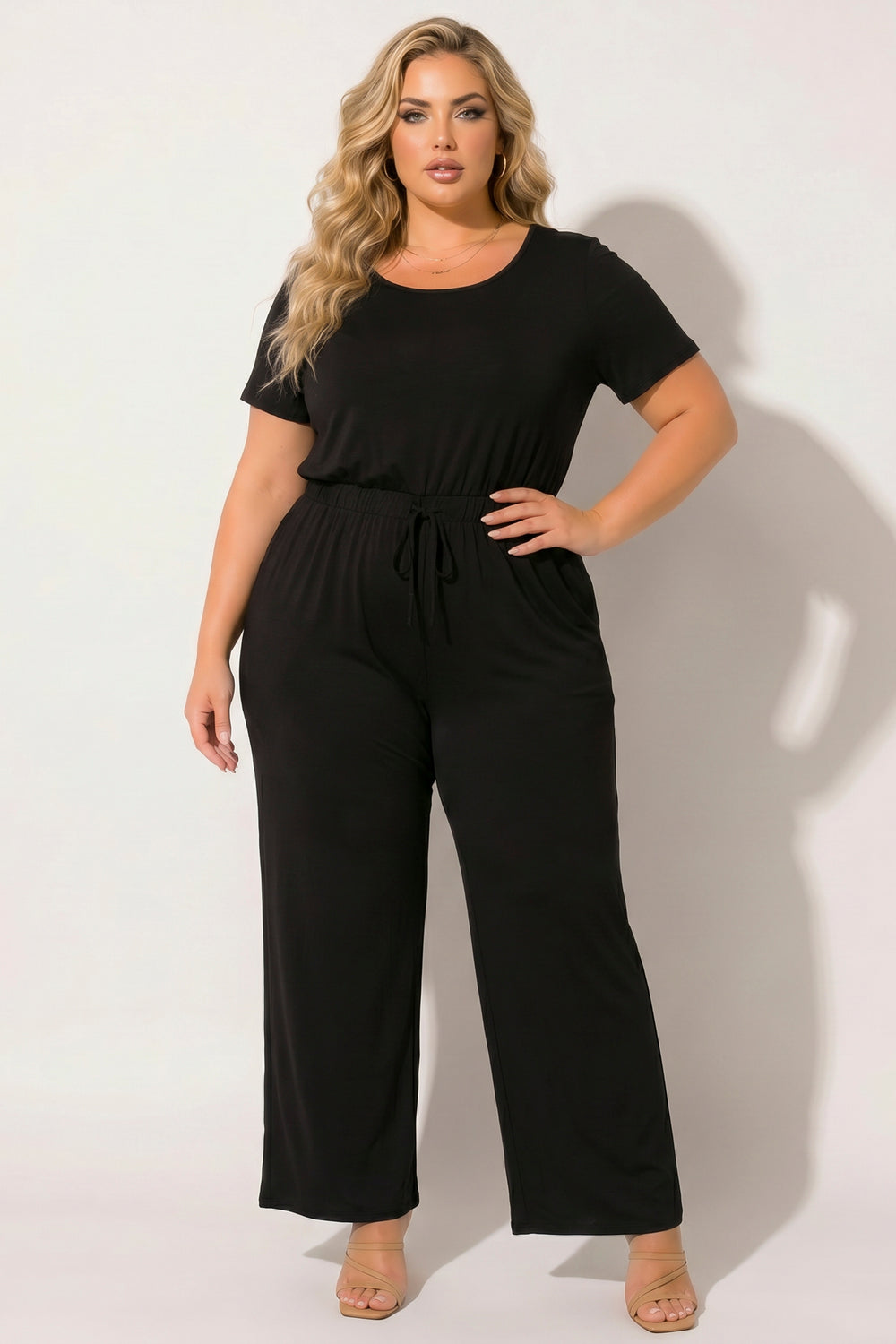 Curvy Sense Inc. Jumpsuits and Rompers Plus Size Relaxed Glam Jumpsuit - Black