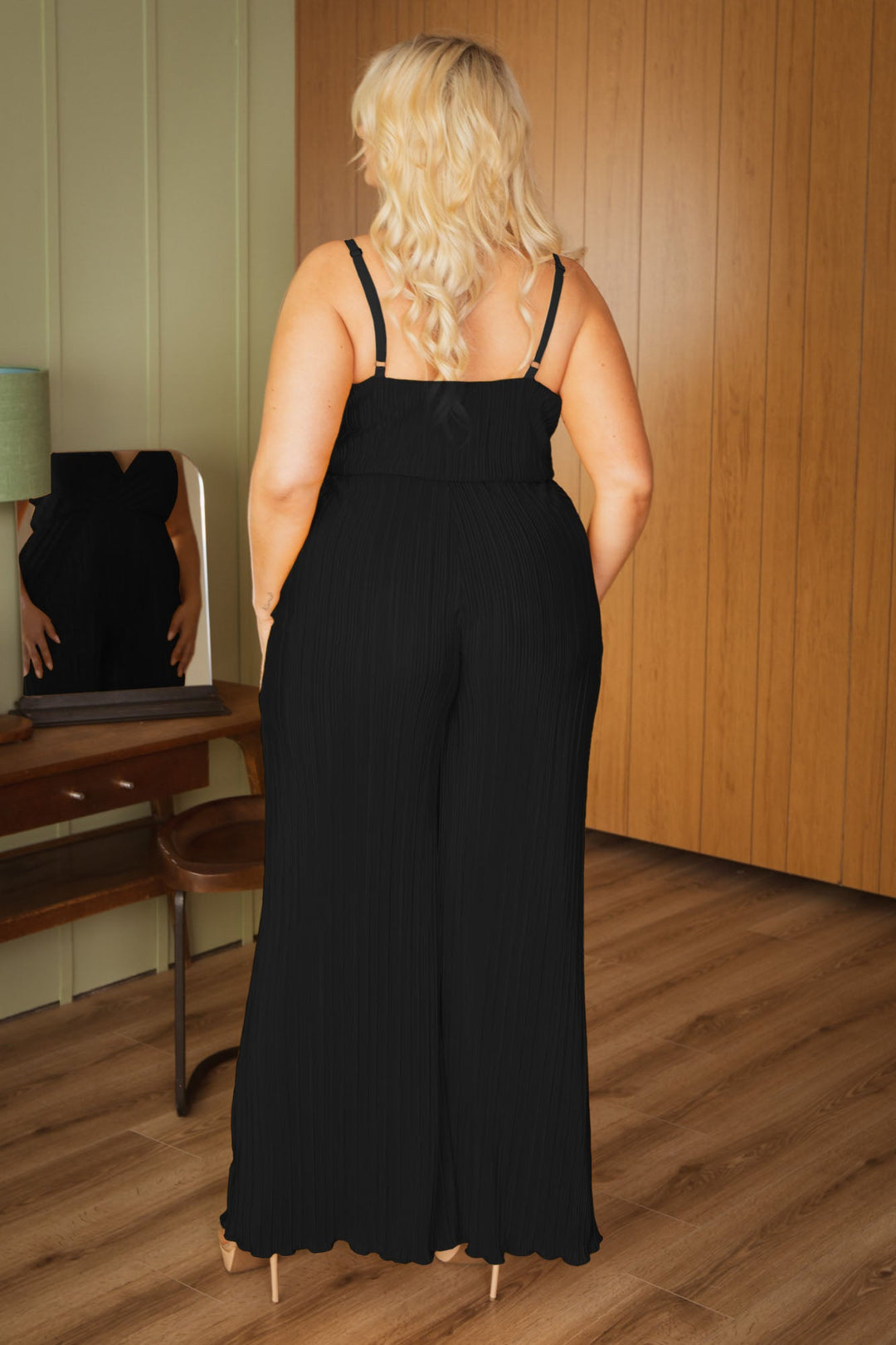 Curvy Sense Inc. Jumpsuits and Rompers Plus Size Scarlett Pleated Jumpsuit - Black