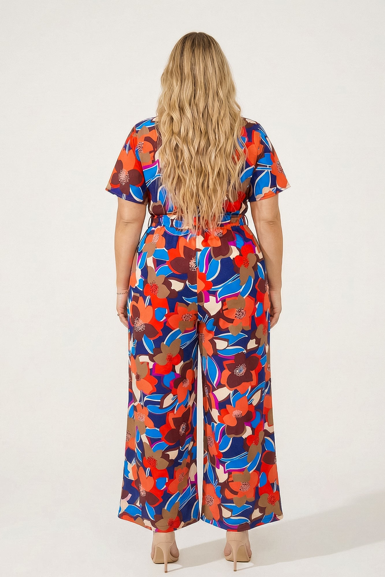 Women's Plus Size Sienna Bloom Flow Jumpsuit- Multi - Curvy Sense
