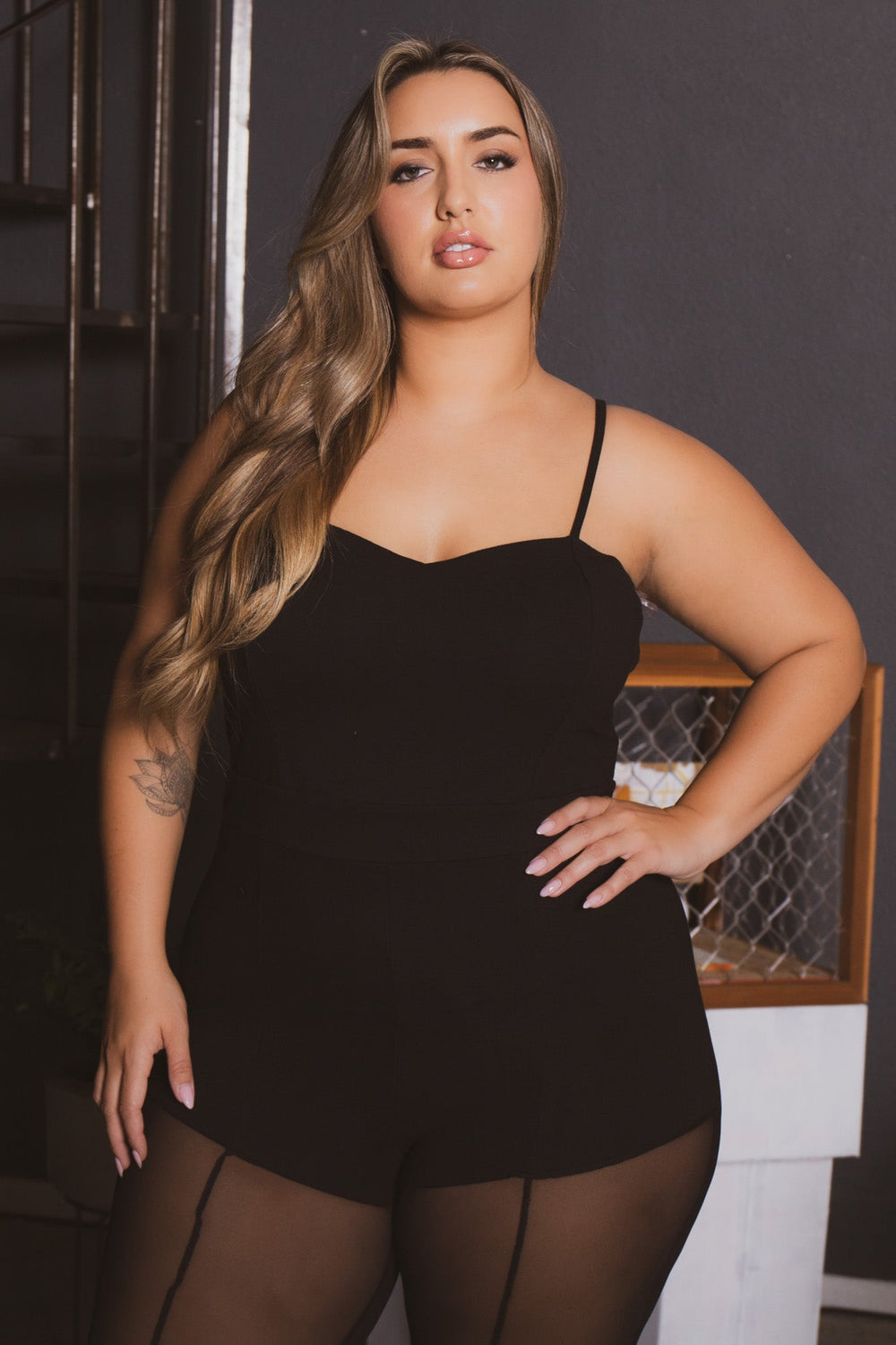 Curvy Sense Jumpsuits and Rompers Plus Size Solene Cami   Jumpsuit - Black