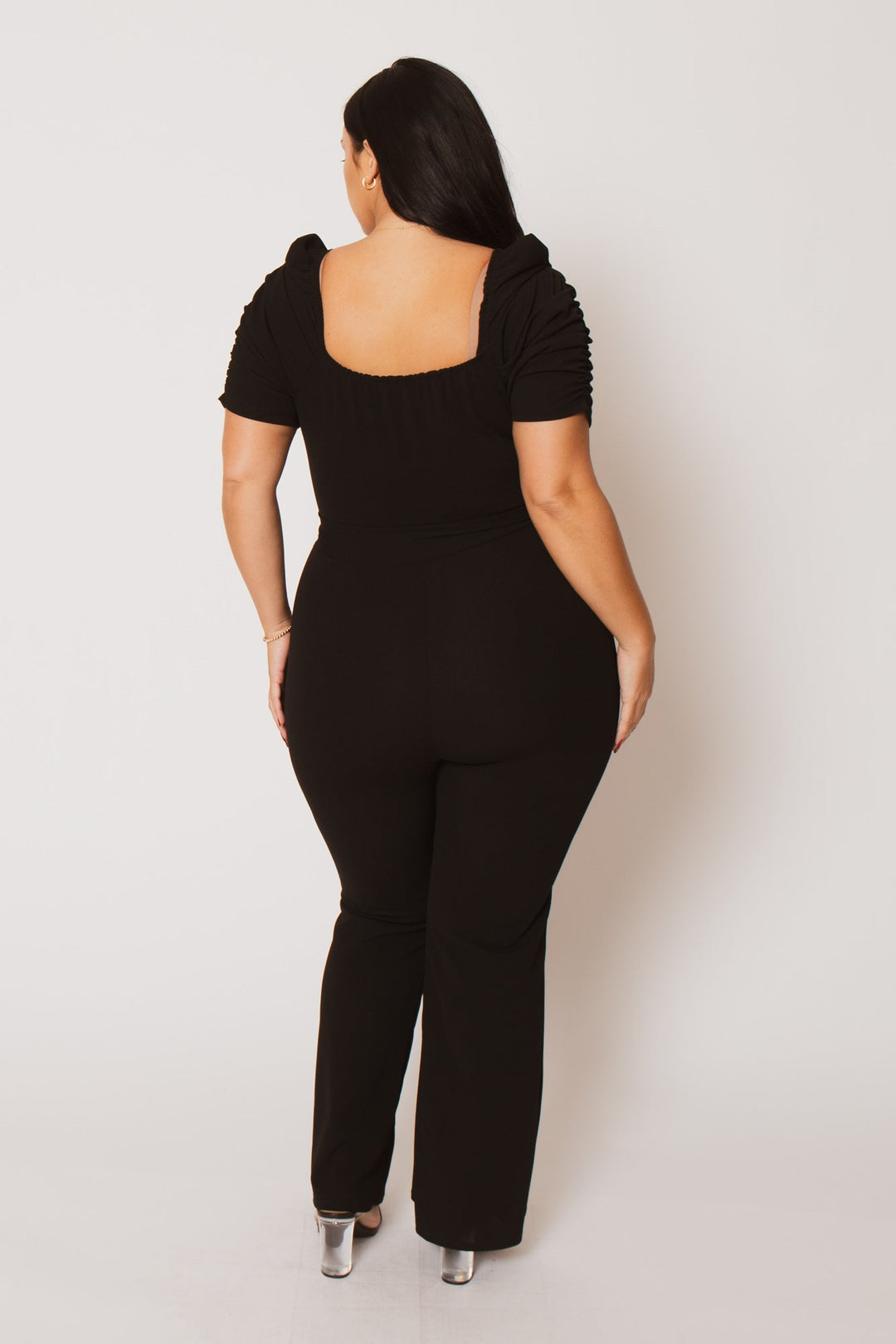 Blue Leopard Jumpsuits and Rompers Plus Size  Timeless Allure Jumpsuit- Black
