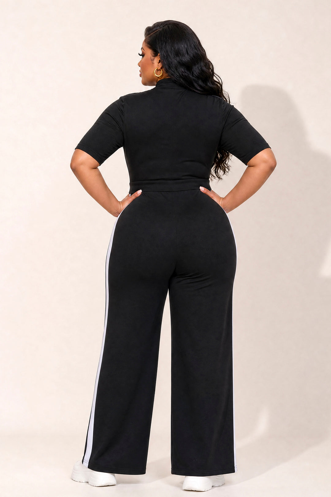 Blue Leopard Jumpsuits and Rompers Plus Size  Victory Lane Jumpsuit - Black