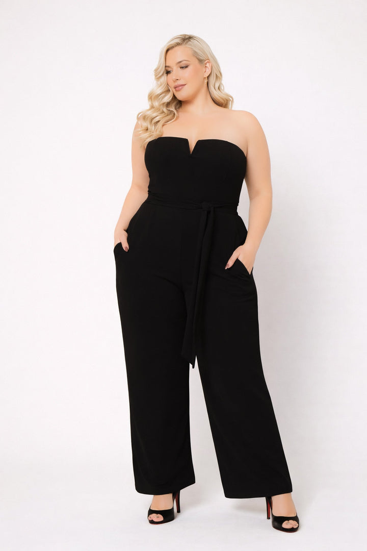 Curvy Sense Inc. Jumpsuits and Rompers Plus Size Viviana Classic Jumpsuit - Black