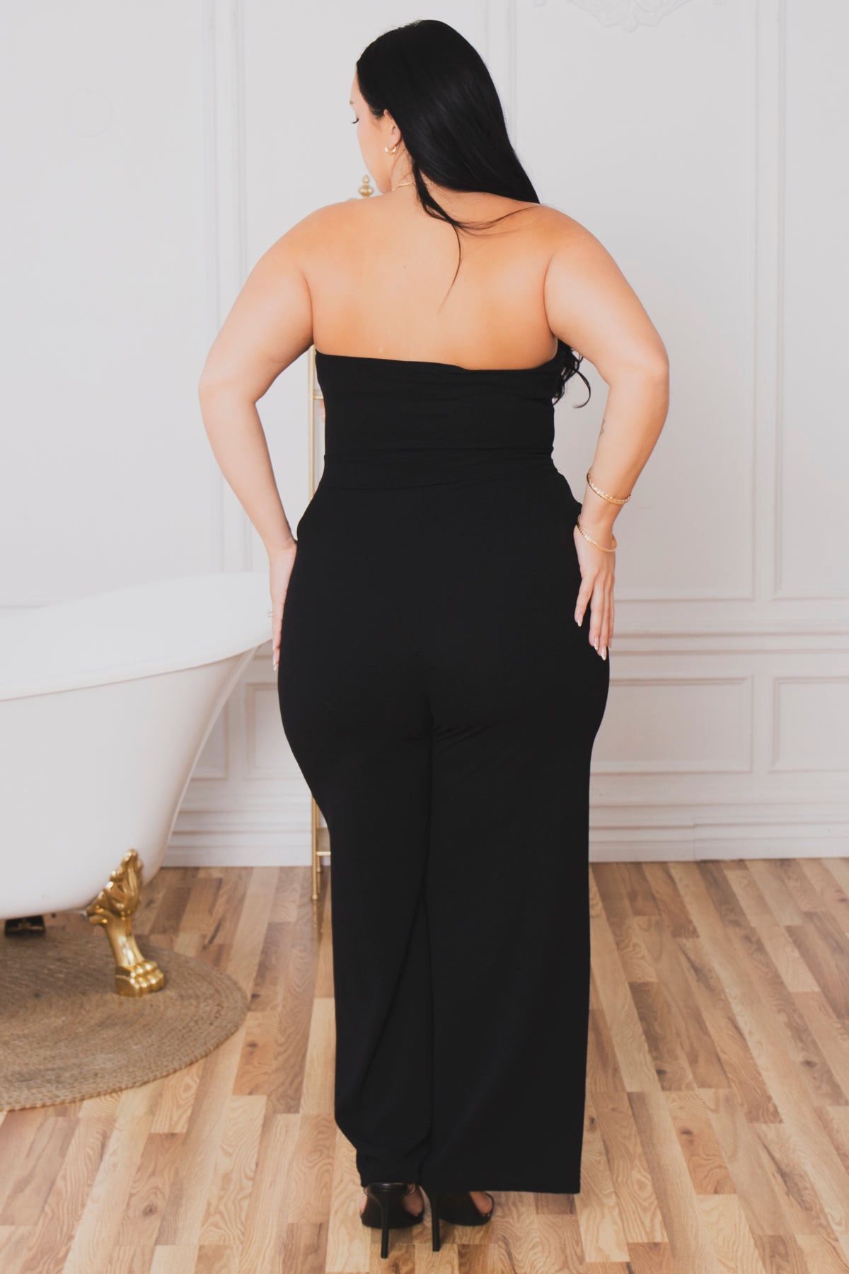 Women's Plus Size Viviana Classic Jumpsuit - Black - Curvy Sense