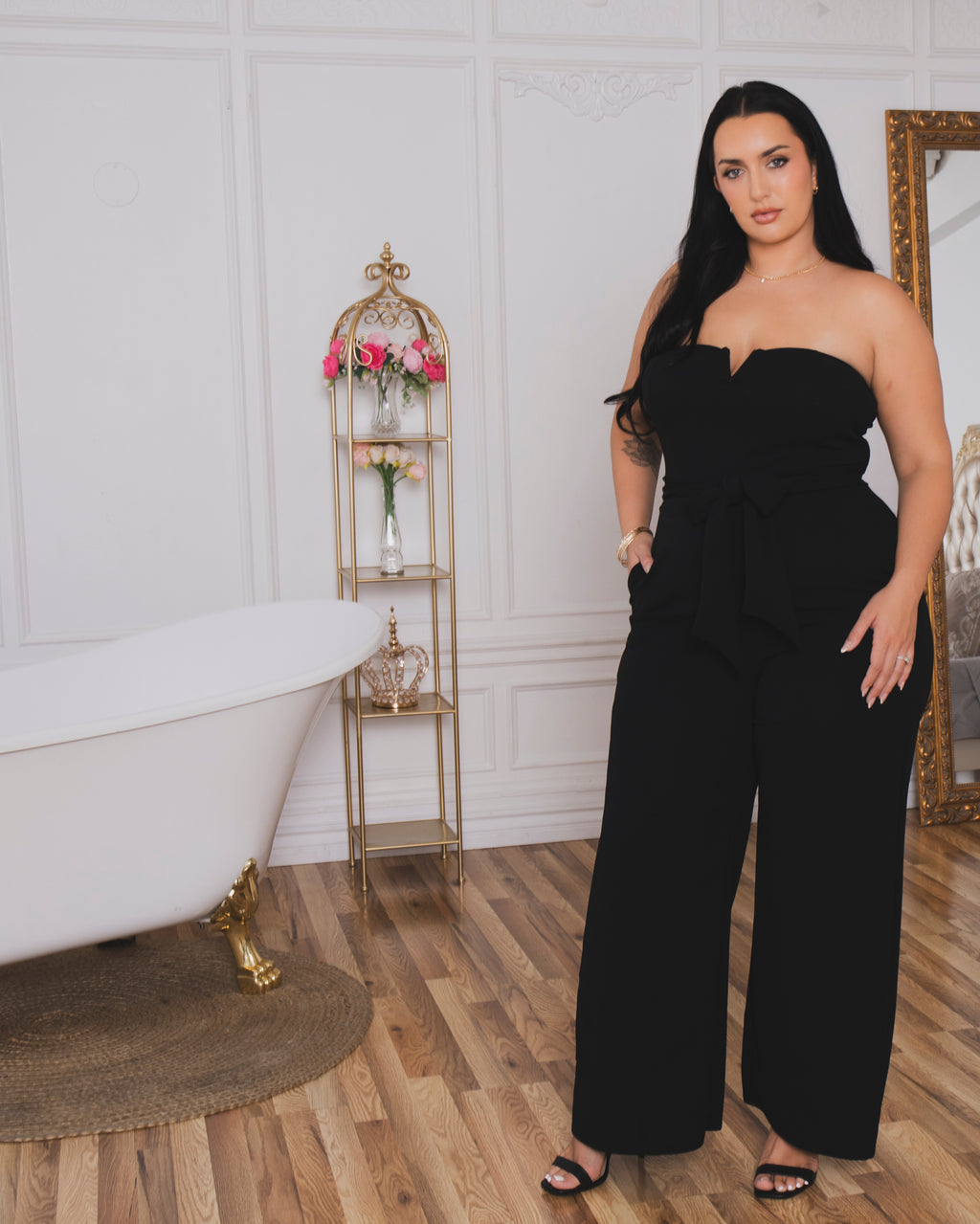black dress jumpsuits Nadine Merabi Marissa Black Jumpsuit 10