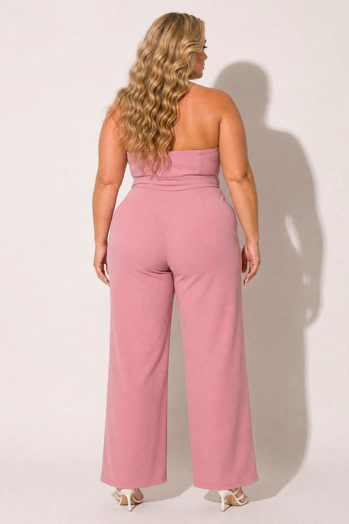 Curvy Sense Inc. Jumpsuits and Rompers Plus Size Viviana Classic Jumpsuit - Mauve