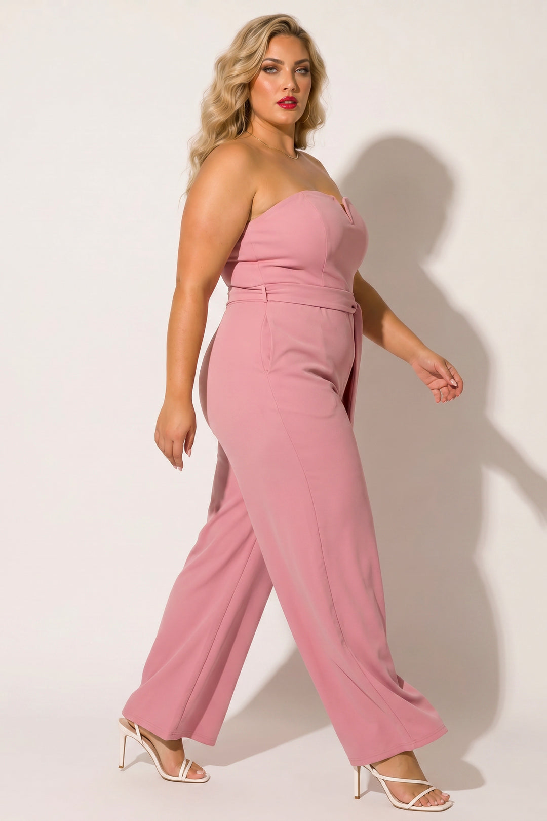 Curvy Sense Inc. Jumpsuits and Rompers Plus Size Viviana Classic Jumpsuit - Mauve