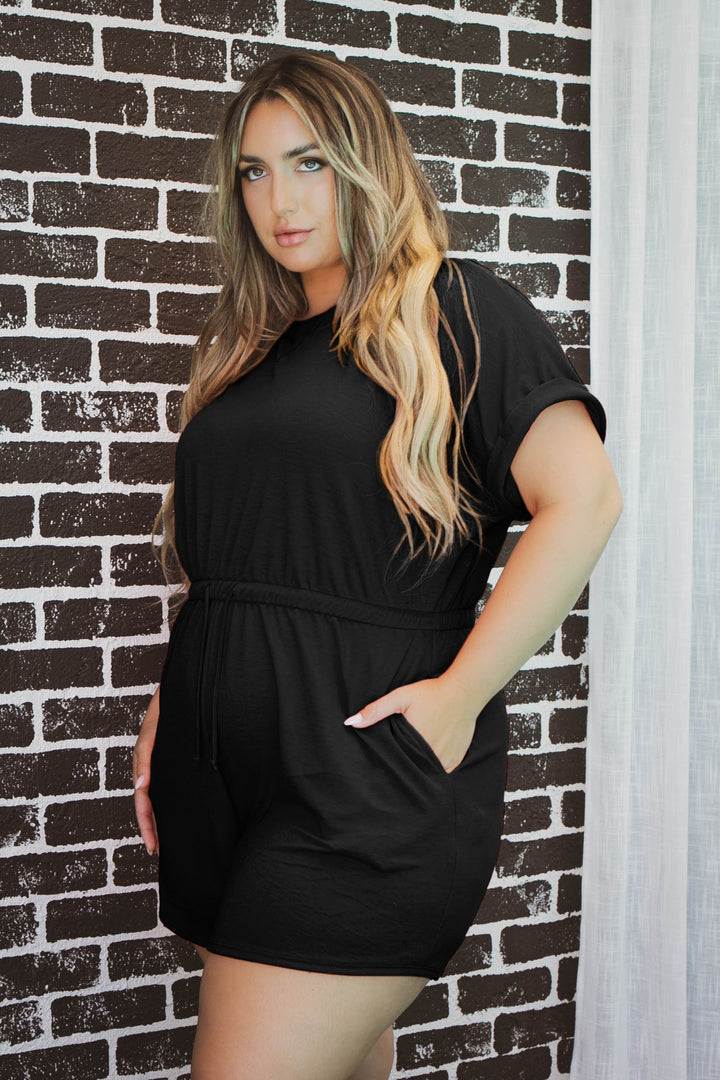 Curvy Sense Jumpsuits and Rompers Plus Size Zenna   Romper - Black