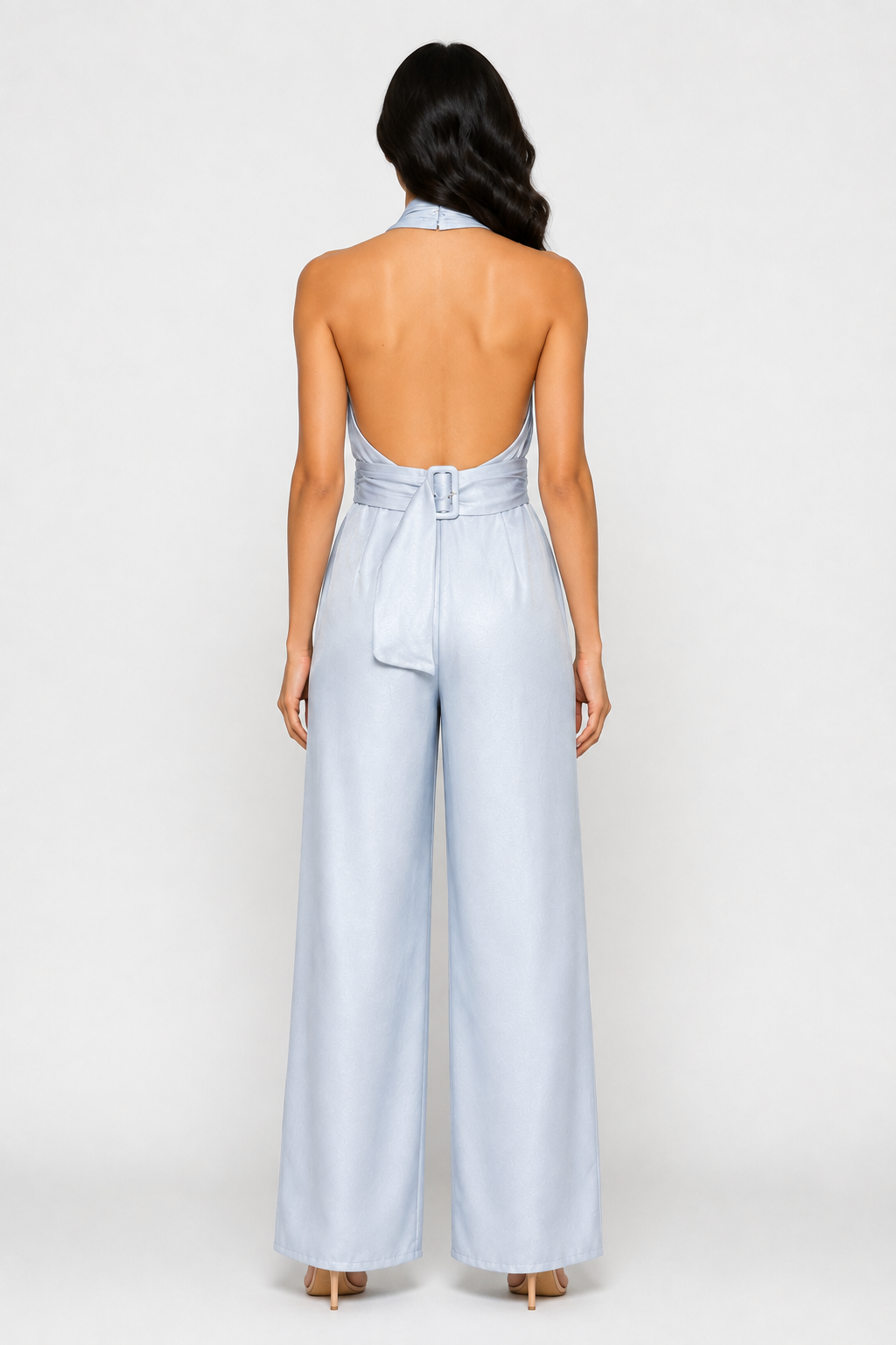 zah Jumpsuits and Rompers Rosalie Halter Jumpsuit - Light Blue