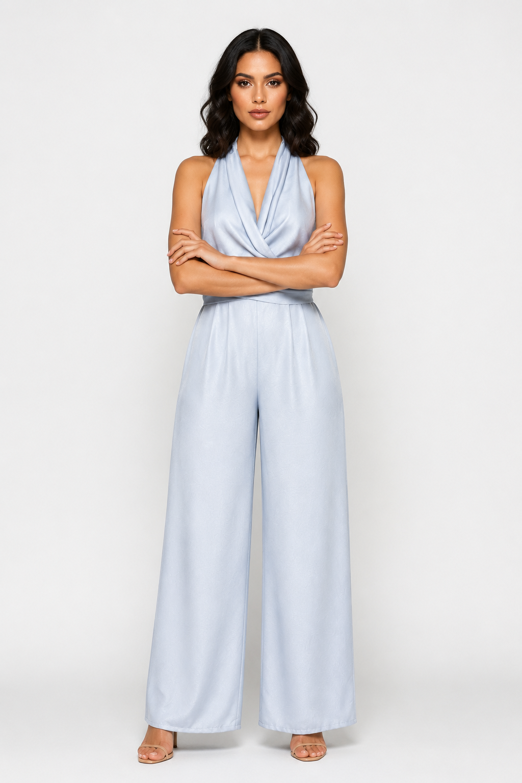 zah Jumpsuits and Rompers Rosalie Halter Jumpsuit - Light Blue
