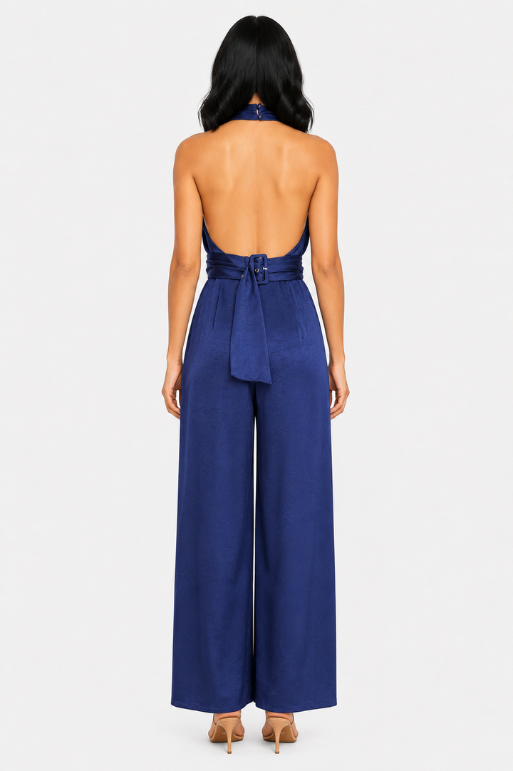 zah Jumpsuits and Rompers Rosalie Halter Jumpsuit - Navy