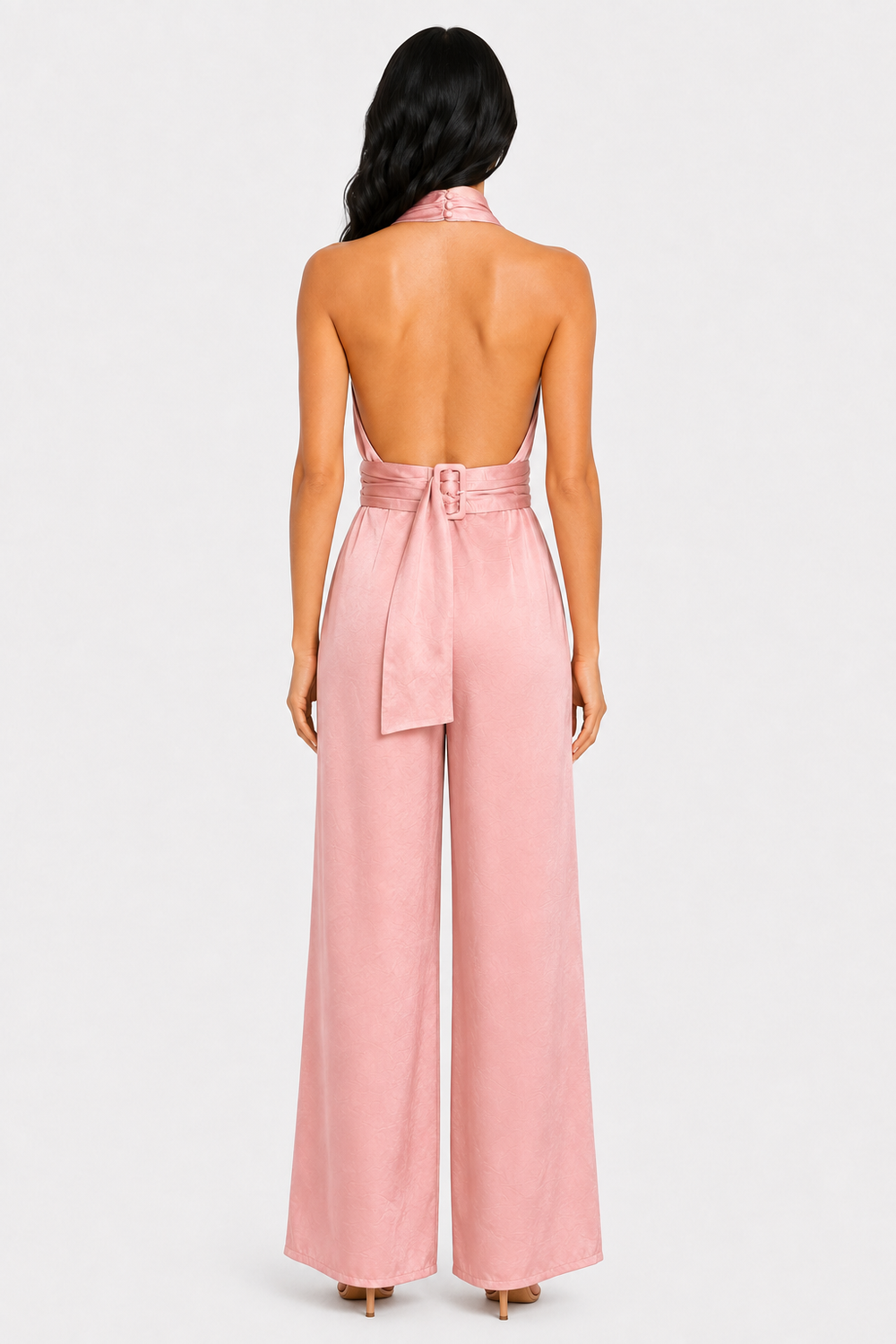 zah Jumpsuits and Rompers Rosalie Halter Jumpsuit - Pink