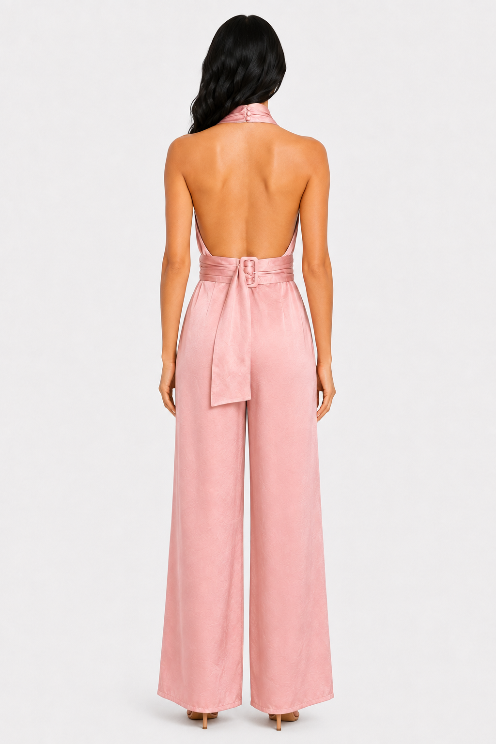 zah Jumpsuits and Rompers Rosalie Halter Jumpsuit - Pink