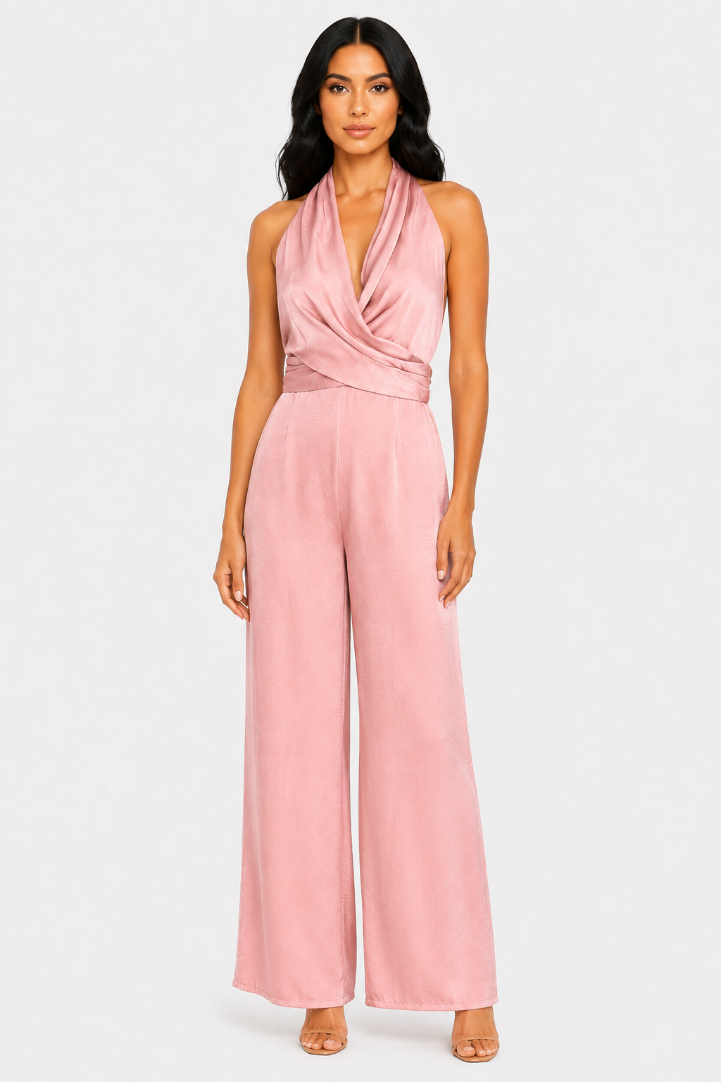 zah Jumpsuits and Rompers Rosalie Halter Jumpsuit - Pink