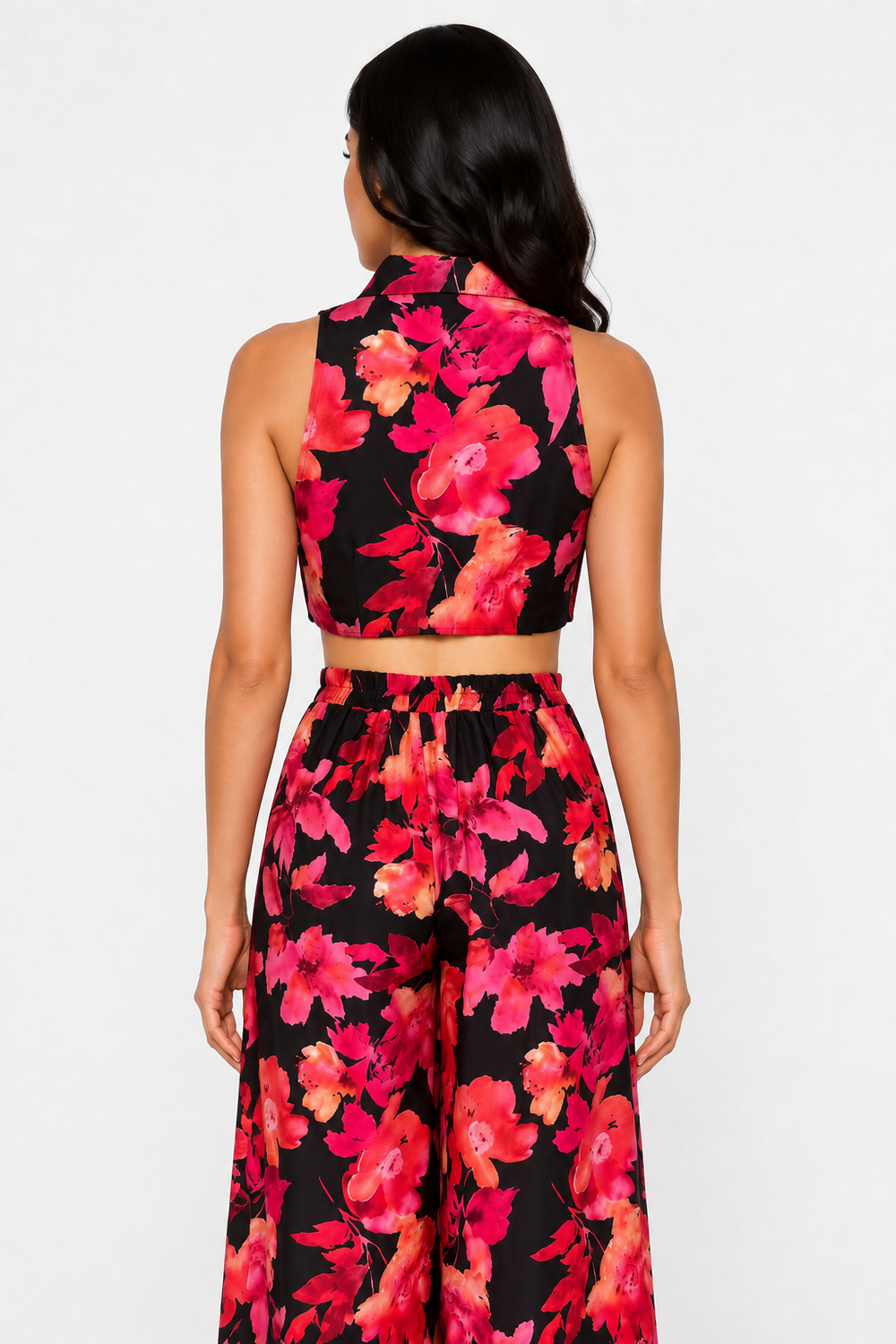 zah Matching Sets Hibiscus Night 2PC Set - Black