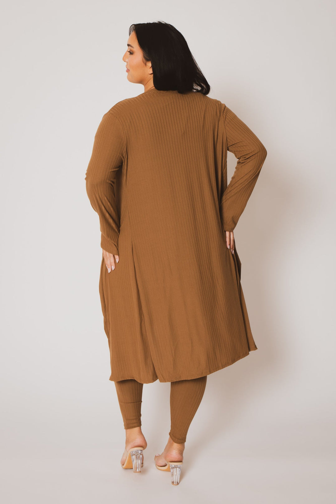 Capella Matching Sets Plus Size Alexandra Rib 2pc  Set - Mocha