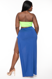 Gibiu Matching Sets Plus Size Andrina  Top and Skirt  Set - Blue